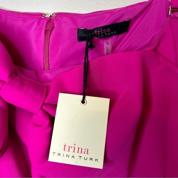 NWT Trina Turk Pink Sylvia Bow Sheath Dress Size 8 - Picture 7 of 12